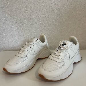 Zara White Platform Lace-Up Sneakers with Gum Sole